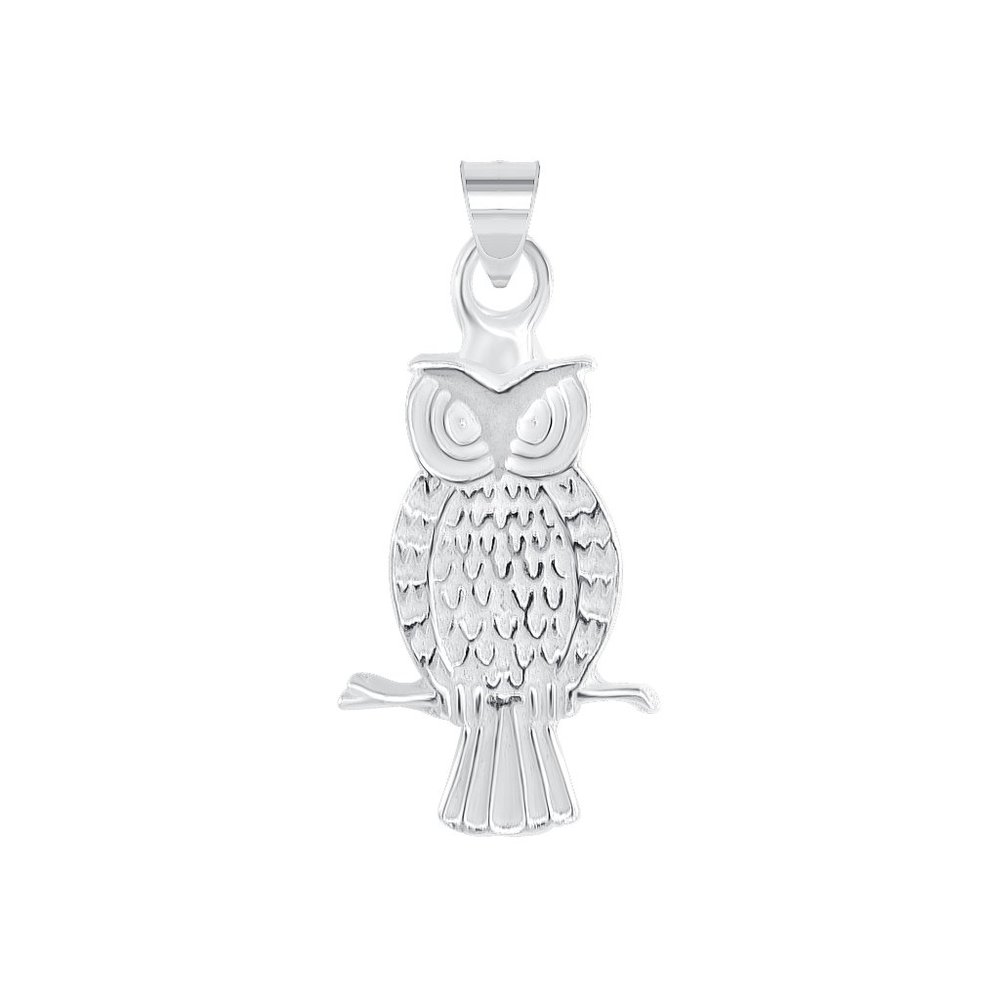 925 SILVER DIAMOND CUT SMALL OWL PENDANT - Picture 1 of 1